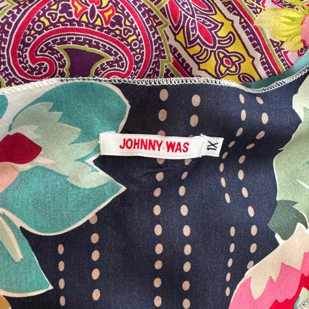 Johnny Was Patchwork Silk Maxi Dress – Size 1X - Unworn - Picture 5 of 5